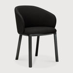 Unda dining chair - varnished oak - black - Charcoal fabric White Cliff Studio Dining Chair