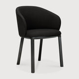 Unda dining chair - varnished oak - black - Charcoal fabric White Cliff Studio Dining Chair