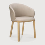 Unda dining chair - varnished oak - Salt fabric White Cliff Studio Dining Chair