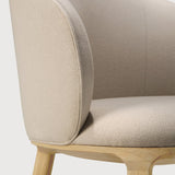 Unda dining chair - varnished oak - Salt fabric White Cliff Studio Dining Chair
