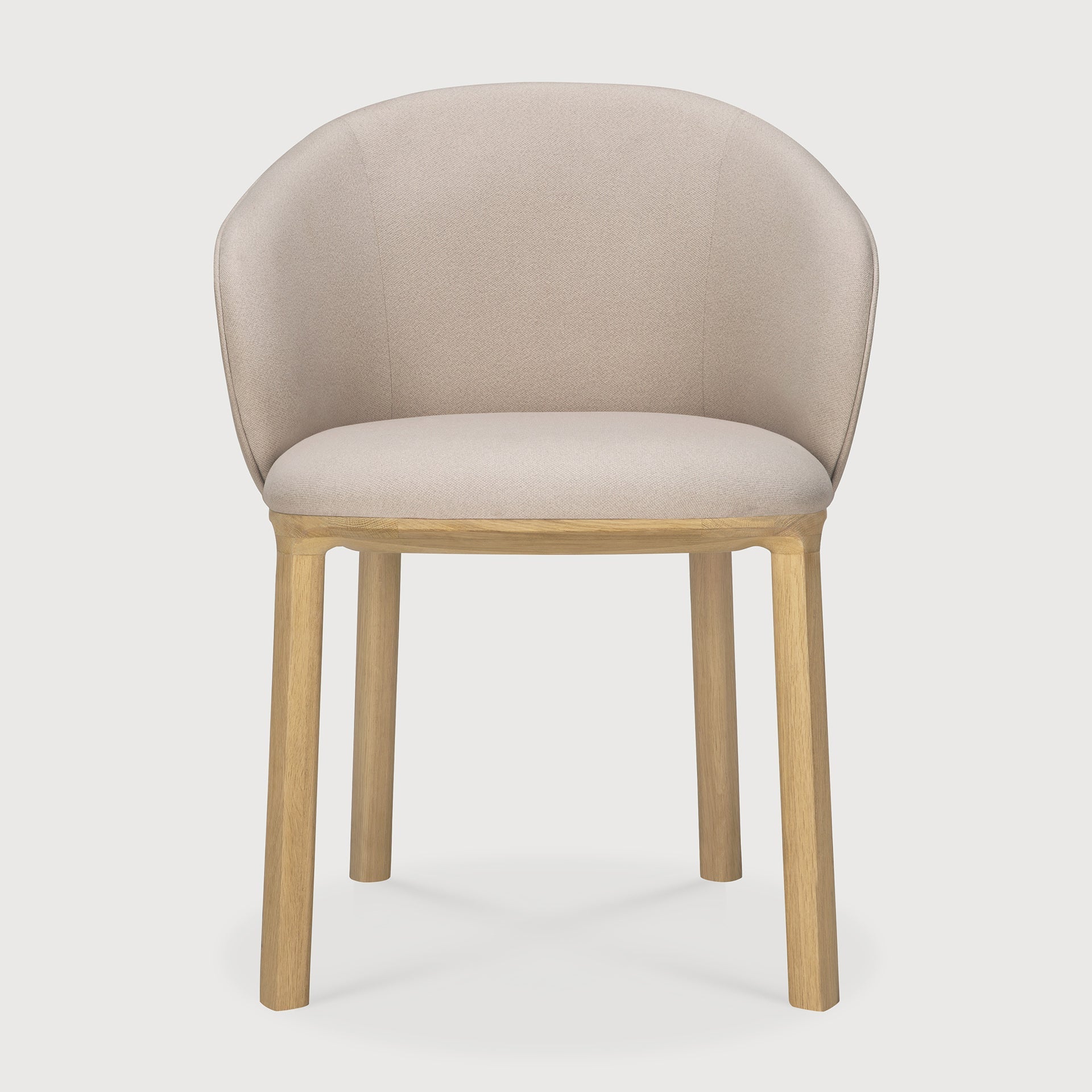 Unda dining chair - varnished oak - Salt fabric White Cliff Studio Dining Chair