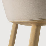 Unda dining chair - varnished oak - Salt fabric White Cliff Studio Dining Chair