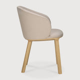 Unda dining chair - varnished oak - Salt fabric White Cliff Studio Dining Chair