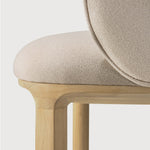 Unda dining chair - varnished oak - Salt fabric White Cliff Studio Dining Chair