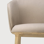 Unda dining chair - varnished oak - Salt fabric White Cliff Studio Dining Chair