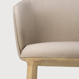 Unda dining chair - varnished oak - Salt fabric White Cliff Studio Dining Chair