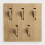 Utilitile wall hanger - varnished oak - 5 hangers White Cliff Studio Coat Hooks