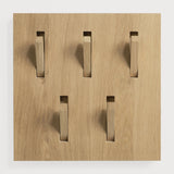 Utilitile wall hanger - varnished oak - 5 hangers White Cliff Studio Coat Hooks