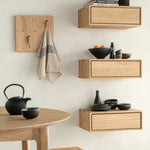 Utilitile wall hanger - varnished oak - 5 hangers White Cliff Studio Coat Hooks