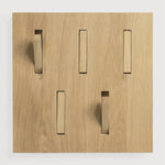 Utilitile wall hanger - varnished oak - 5 hangers White Cliff Studio Coat Hooks