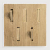 Utilitile wall hanger - varnished oak - 5 hangers White Cliff Studio Coat Hooks