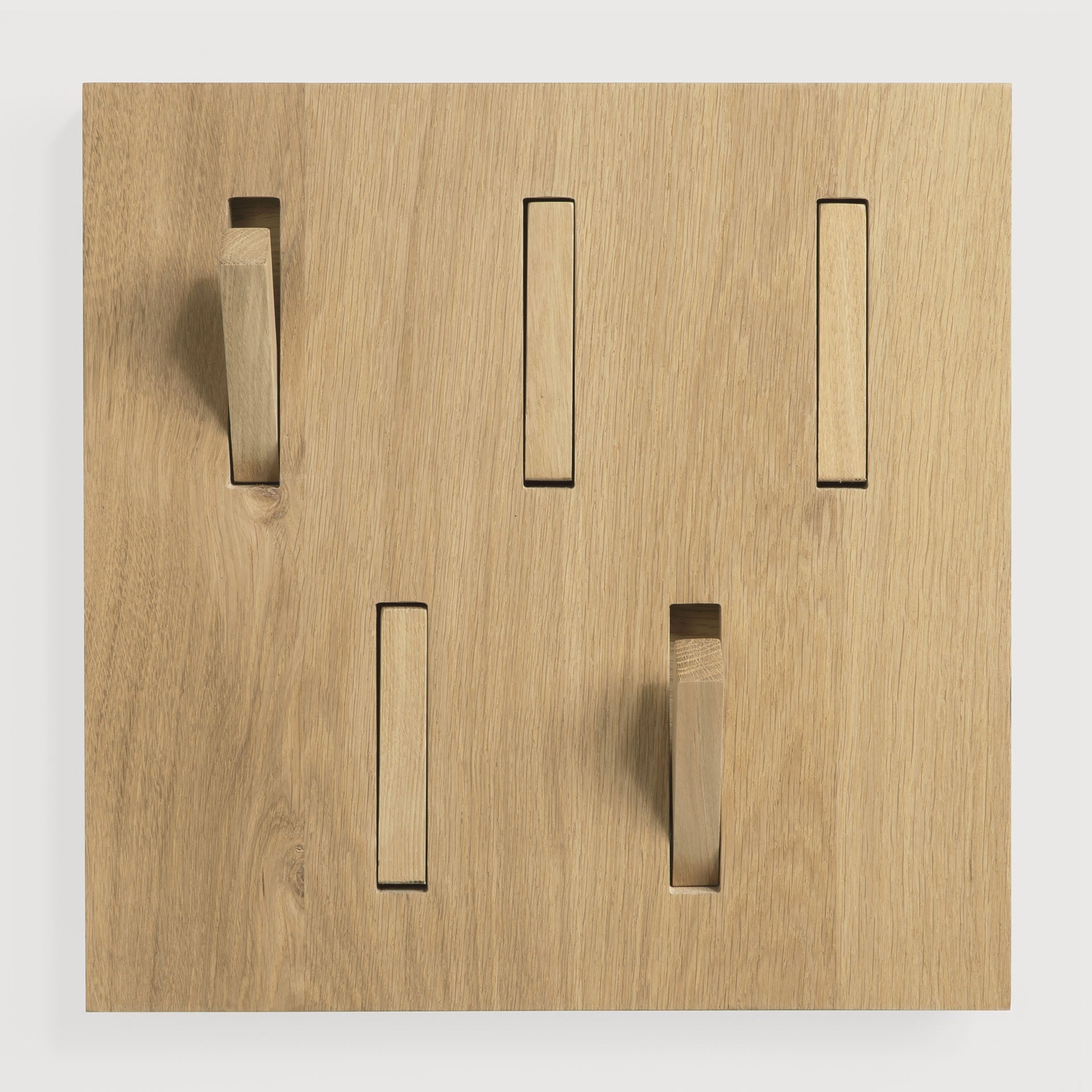 Utilitile wall hanger - varnished oak - 5 hangers White Cliff Studio Coat Hooks