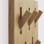 Utilitile wall hanger - varnished oak - 5 hangers White Cliff Studio Coat Hooks
