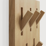 Utilitile wall hanger - varnished oak - 5 hangers White Cliff Studio Coat Hooks