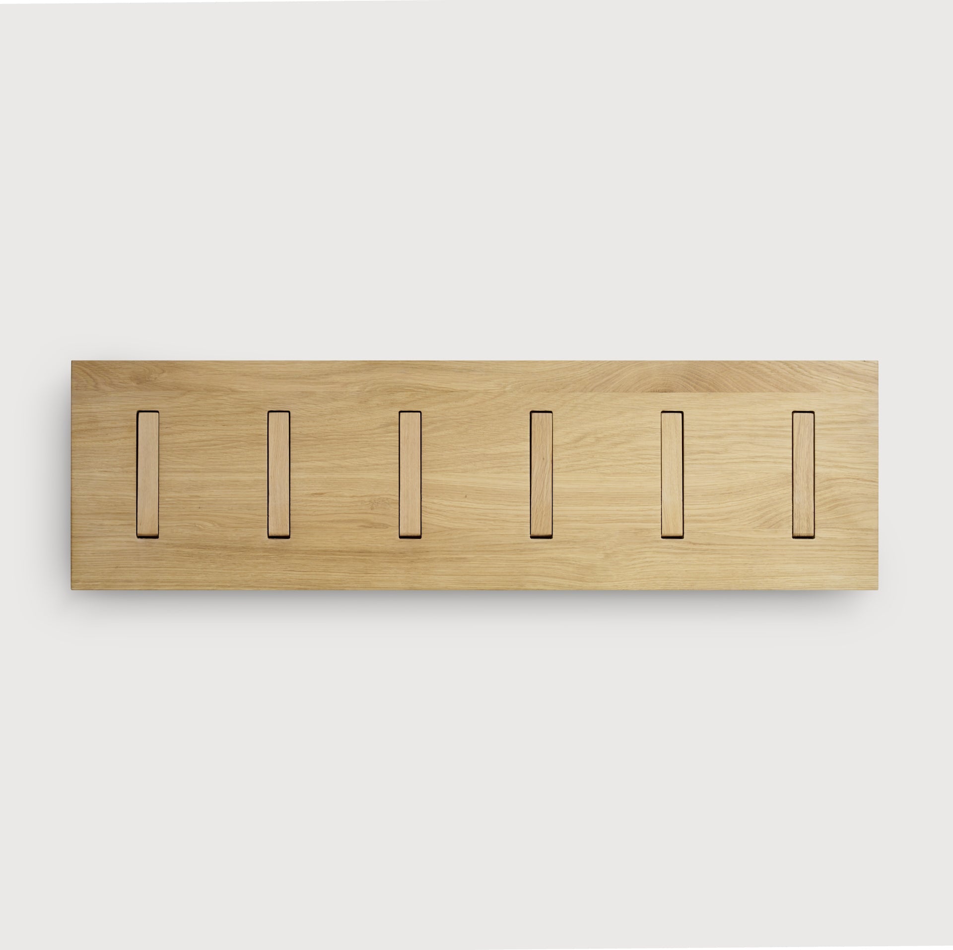 Utilitile wall hanger - varnished oak - 6 hangers White Cliff Studio Coat Hooks