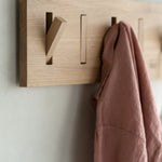 Utilitile wall hanger - varnished oak - 6 hangers White Cliff Studio Coat Hooks