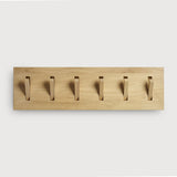Utilitile wall hanger - varnished oak - 6 hangers White Cliff Studio Coat Hooks