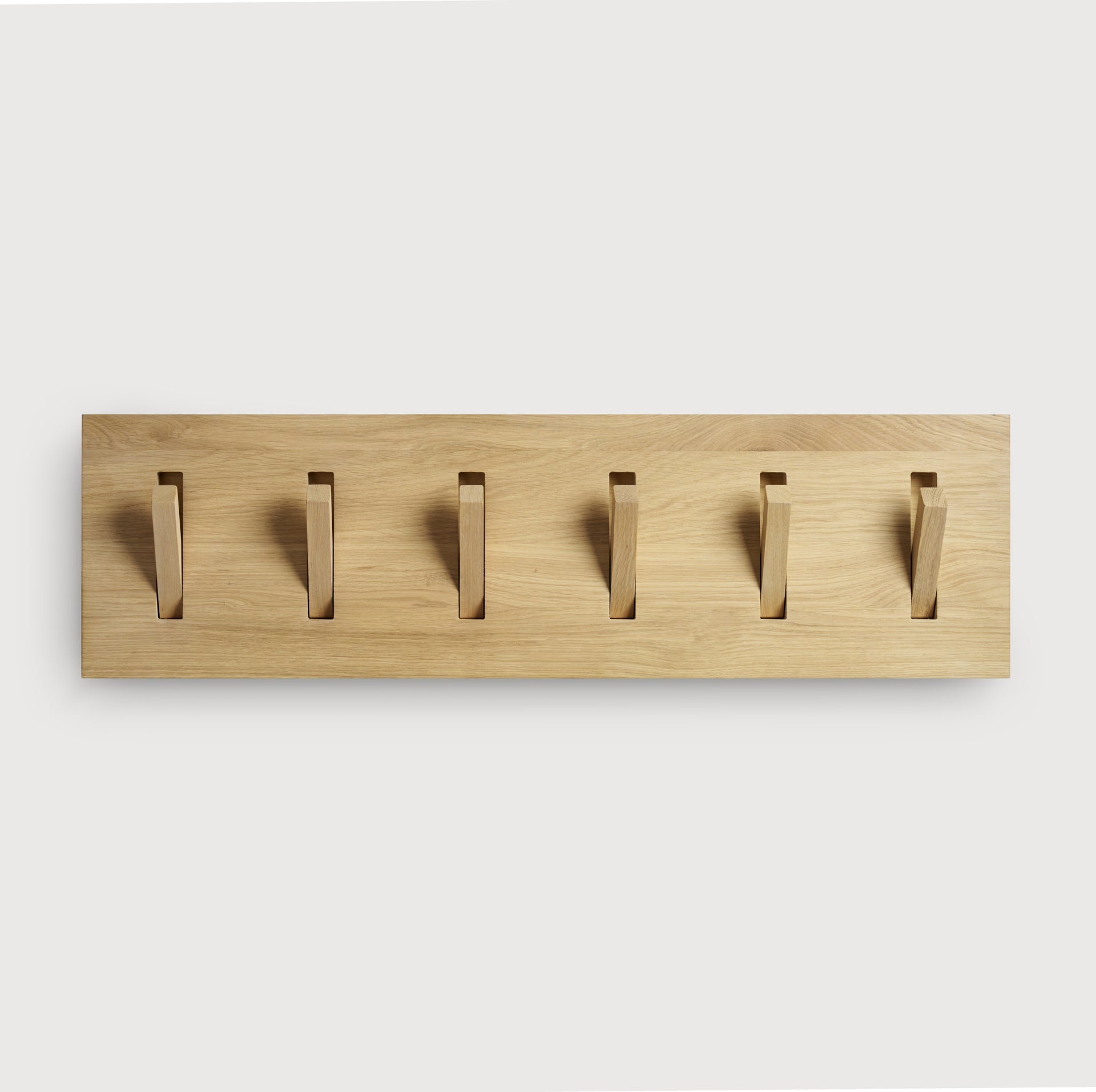 Utilitile wall hanger - varnished oak - 6 hangers White Cliff Studio Coat Hooks