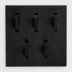 Utilitile wall hanger - varnished oak - black - 5 hangers White Cliff Studio Coat Hooks