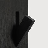 Utilitile wall hanger - varnished oak - black - 5 hangers White Cliff Studio Coat Hooks