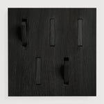 Utilitile wall hanger - varnished oak - black - 5 hangers White Cliff Studio Coat Hooks