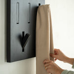 Utilitile wall hanger - varnished oak - black - 5 hangers White Cliff Studio Coat Hooks