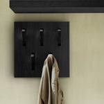 Utilitile wall hanger - varnished oak - black - 5 hangers White Cliff Studio Coat Hooks