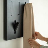 Utilitile wall hanger - varnished oak - black - 5 hangers White Cliff Studio Coat Hooks