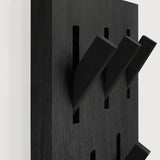 Utilitile wall hanger - varnished oak - black - 5 hangers White Cliff Studio Coat Hooks