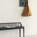 Utilitile wall hanger - varnished oak - black - 5 hangers White Cliff Studio Coat Hooks