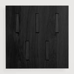 Utilitile wall hanger - varnished oak - black - 5 hangers White Cliff Studio Coat Hooks