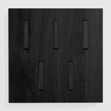 Utilitile wall hanger - varnished oak - black - 5 hangers White Cliff Studio Coat Hooks
