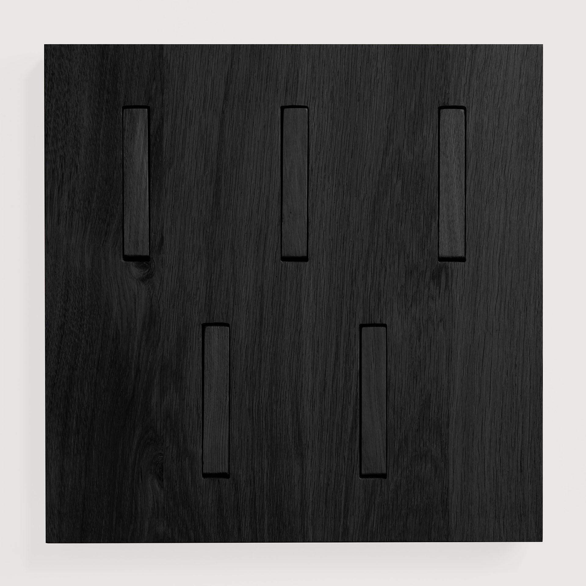 Utilitile wall hanger - varnished oak - black - 5 hangers White Cliff Studio Coat Hooks