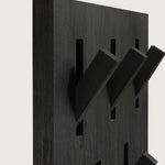 Utilitile wall hanger - varnished oak - black - 5 hangers White Cliff Studio Coat Hooks