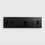 Utilitile wall hanger - varnished oak - black - 6 hangers White Cliff Studio Coat Hooks