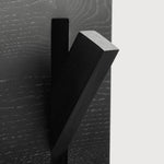 Utilitile wall hanger - varnished oak - black - 6 hangers White Cliff Studio Coat Hooks