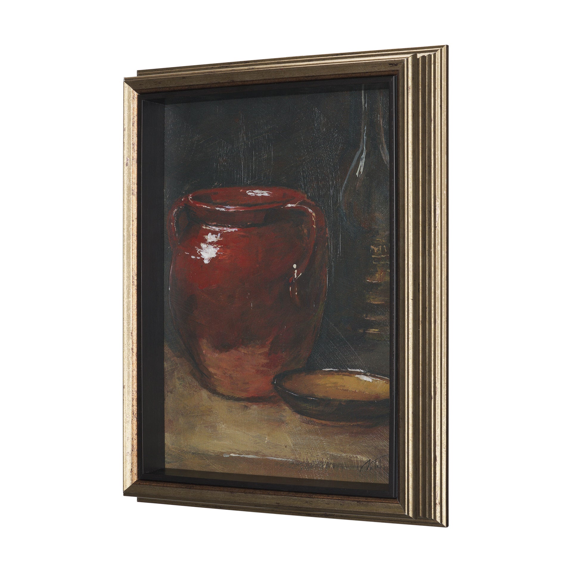 Vintage Crocks with Hand Embellished Framed Art Print