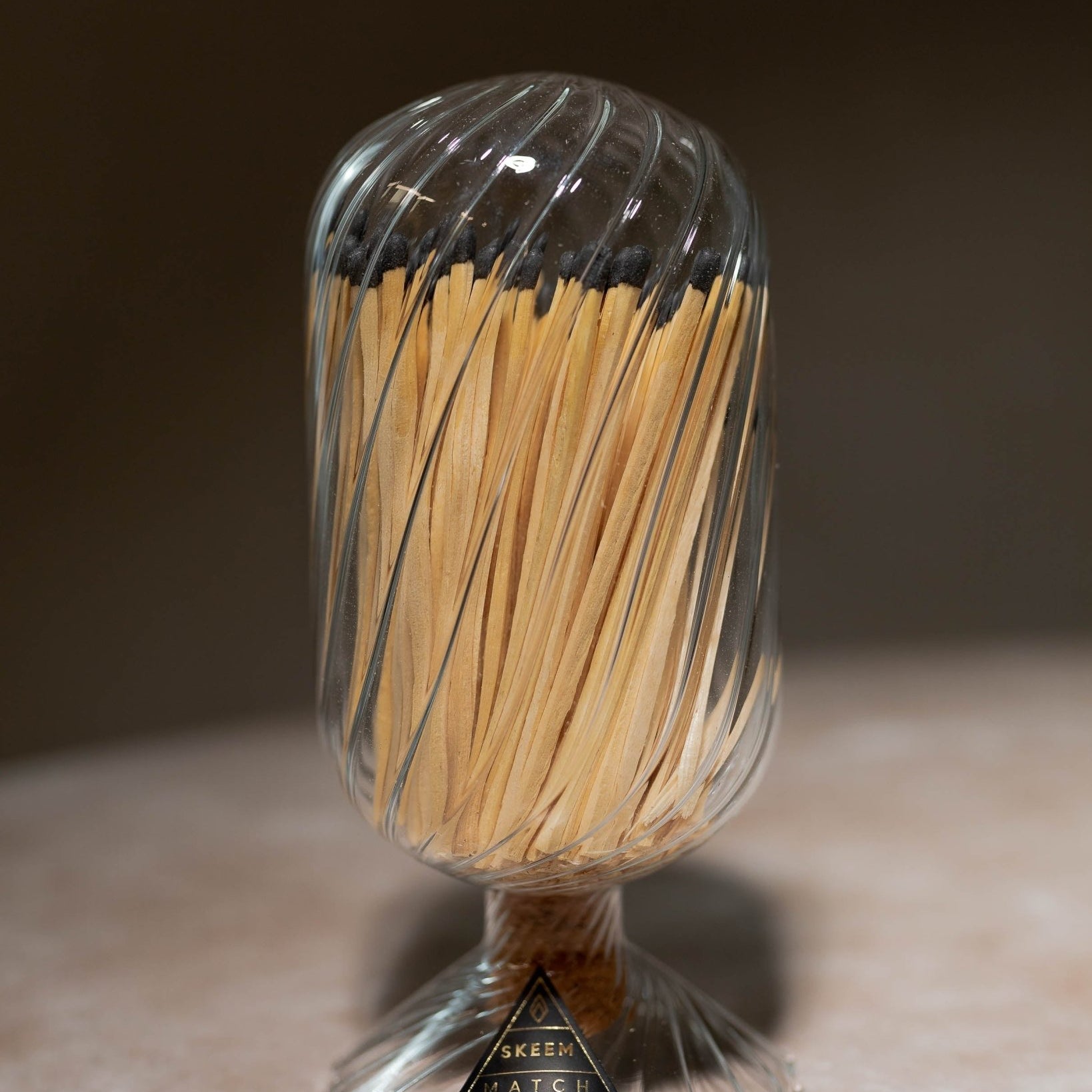 Voltaire Hand - Blown Glass Match Cloche - 120 Matches Display