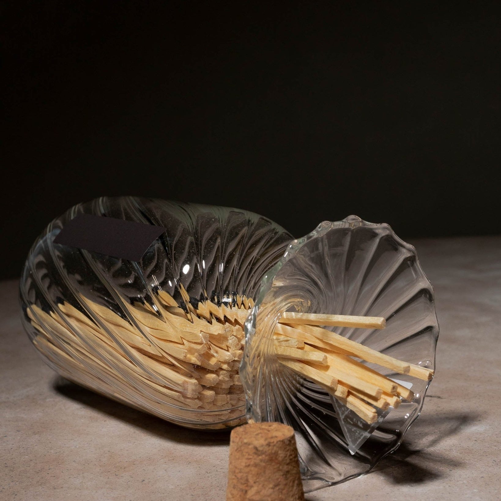 Voltaire Hand - Blown Glass Match Cloche - 120 Matches Display