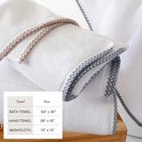 Cotton Border-Stitched 6-Piece Towel Set - Valery Collection