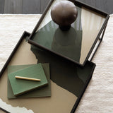 Wabi Sabi tray - glass - Blue - square - S White Cliff Studio Trays