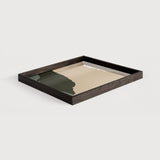 Wabi Sabi tray - glass - Cream - square - L White Cliff Studio Trays