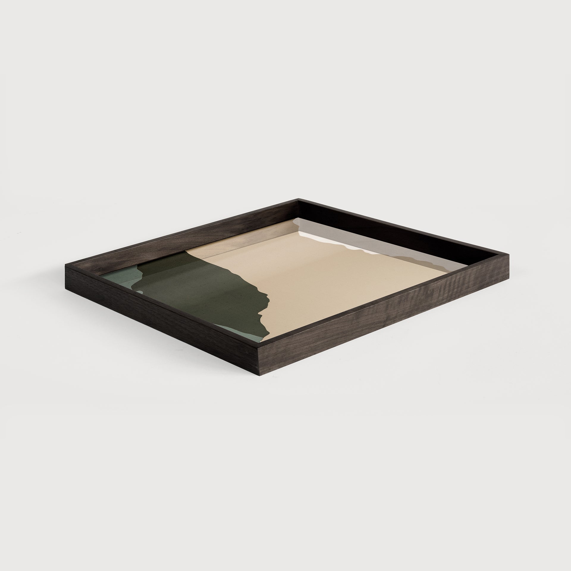 Wabi Sabi tray - glass - Cream - square - L White Cliff Studio Trays