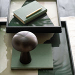 Wabi Sabi tray - glass - Cream - square - L White Cliff Studio Trays