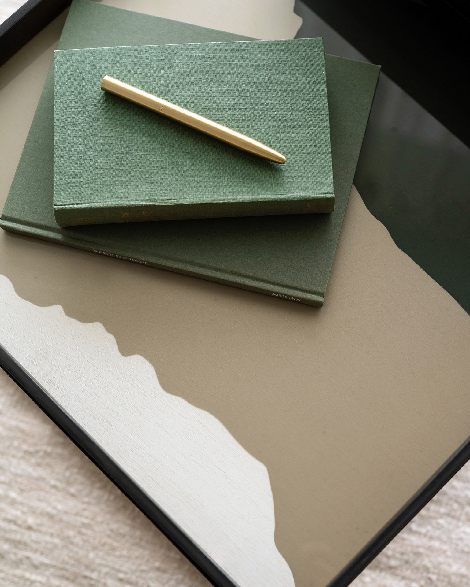 Wabi Sabi tray - glass - Cream - square - L White Cliff Studio Trays