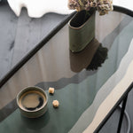 Wabi Sabi tray - glass - Graphite - oblong - M White Cliff Studio Trays