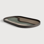 Wabi Sabi tray - glass - Graphite - oblong - M White Cliff Studio Trays