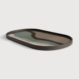 Wabi Sabi tray - glass - Graphite - oblong - M White Cliff Studio Trays