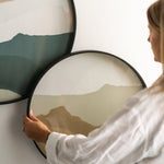 Wabi Sabi tray - glass - Graphite - round - XL White Cliff Studio Trays