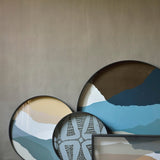 Wabi Sabi tray - glass - Graphite - round - XL White Cliff Studio Trays